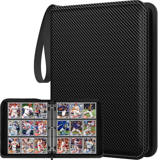 Trading Card Binder with Sleeves 9 Pocket Trading Card Binder Premium 720 Double Sided Pocket PU Card Collection Binder Collectible Card Albums Card Folder for MTG TCG Sports Cards Game Cards